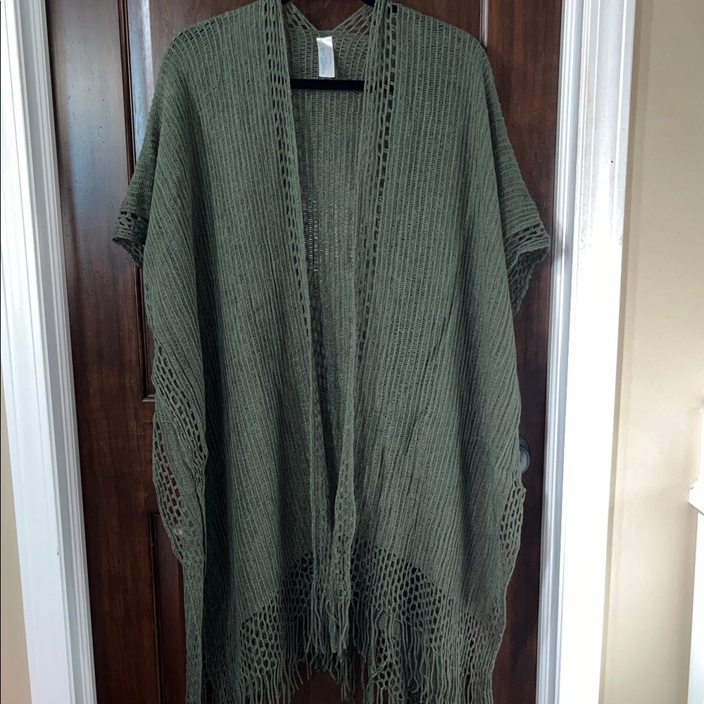 Just Be Olive Green Poncho